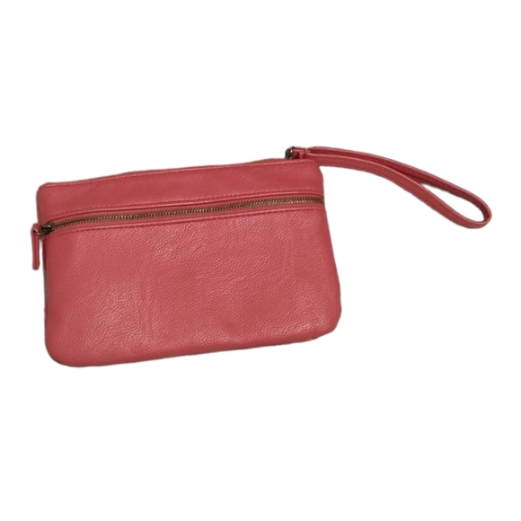 Apt. 9 Coral Double Zipper Pocket Wristlet w/ RFID Protection & Cord Charge Port - Picture 2 of 8